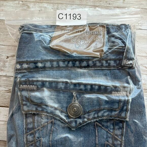 True Religion Jean Mens 29 Ricky Flap Super T Relaxed Distressed (meas 31x35) - Picture 15 of 15